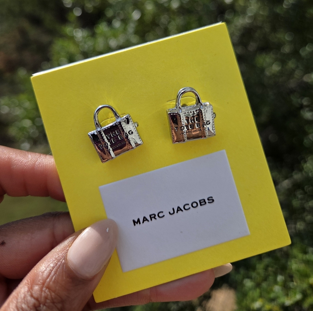 Marc Jacobs Silver Mini Tote Earrings